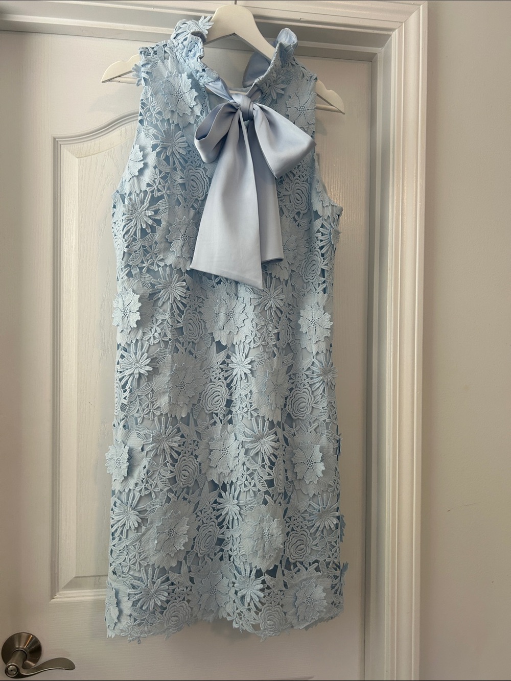 Powder Blue Lace high neck Dress